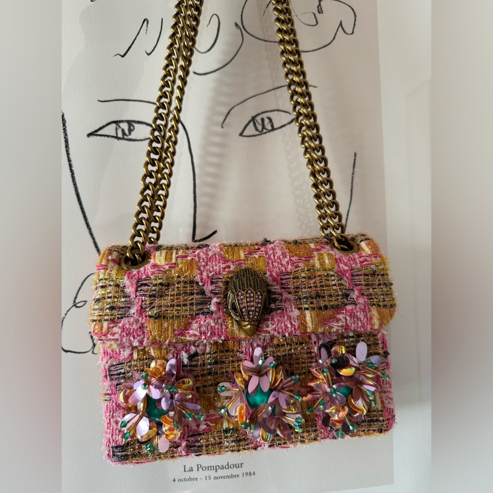 Kurt Geiger Kensington Jeweled Tweed Bag